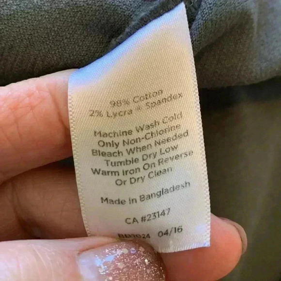 Talbots Petite Light Grey Corduroy Skirt w Stretch 2 Front Pockets - Picture 5 of 6